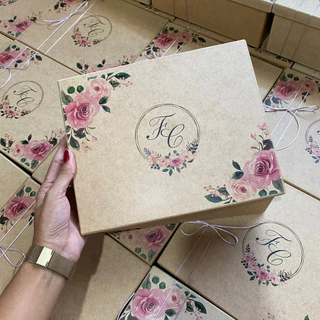Caixa Personalizada MDF Para Presente Casamento Floral Rosa Tamanhos Variados