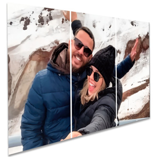 Quadros decorativos mosaico 3 peças Personalizado Com Foto mande sua foto favorita foto de casal foto de desenho foto de qualquer coisa que você goste família namorado casal