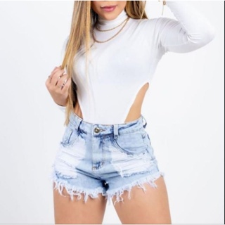 Short jeans Detonado Big curto feminino Mulher Menina adulto Premium Top