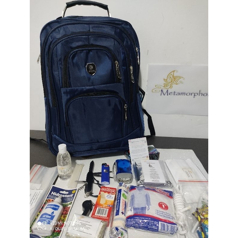 Mochila de Emergência, Camping, sobrevivência, JW com 35 itens