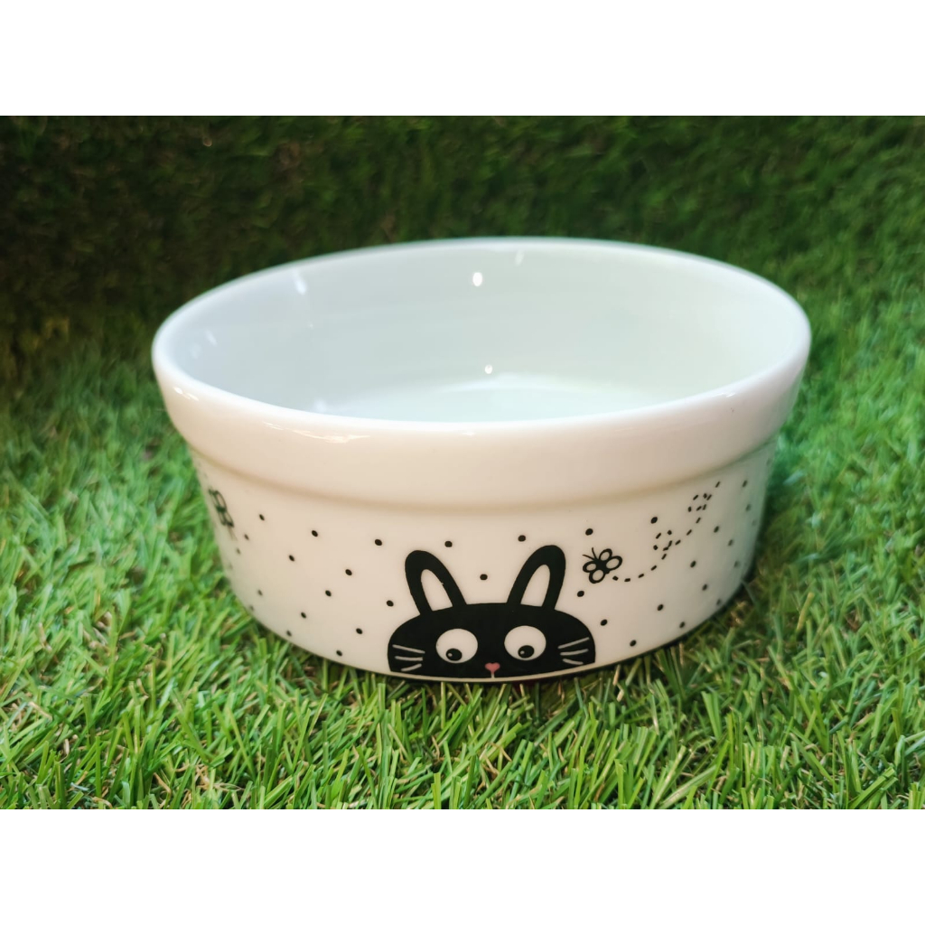 Kit 2 Comedouro Para Pet Porcelana 330ml Super Decoração De Luxo