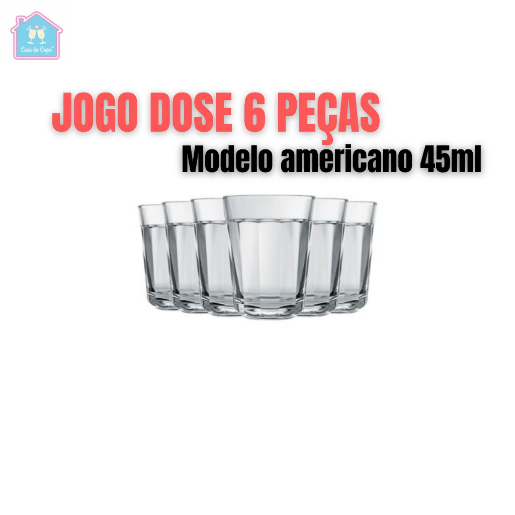 Jogo Copo Americano Tequila Colorido Dose 45ml - Kit 6 Peças