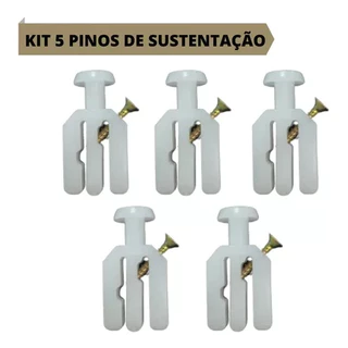 Kit 5 Pinos Sustentação Para Trilho Porta Sanfonada De Pvc