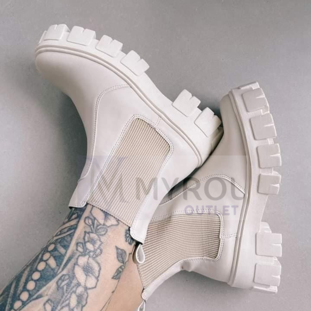 Bota Chelsea Feminino Tratorada Off White