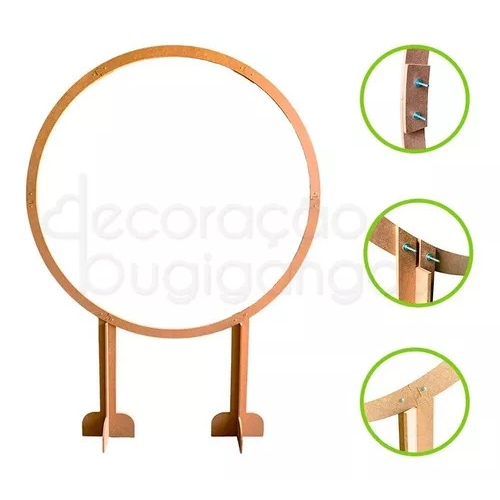 Painel Redondo Desmontável Arco Vazado MDF Decoração de Festas