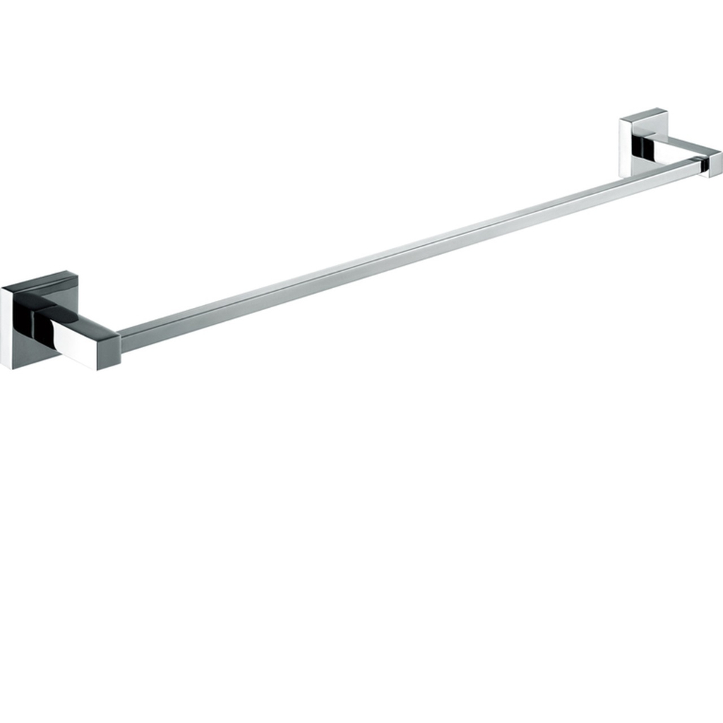 Porta Toalha de Banho Grande 64cm - Berlim Toalheiro Cromado Aço Inox Metal Luxo Hotel Minimalista Banheiro de Parede Moderno