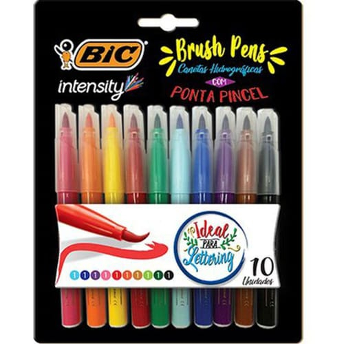 Caneta Hidrográfica Intensity Brush Pens UN Bic Shopee Brasil