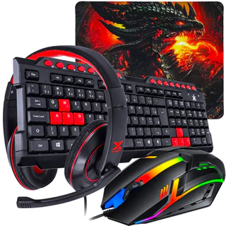 Kit Perifericos Gamer Teclado Abnt2 Membrana + Mouse optico led em 7 Cores