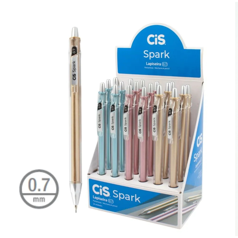 Lapiseira Cis Spark 0.7mm Com Borracha no Topo | Shopee Brasil