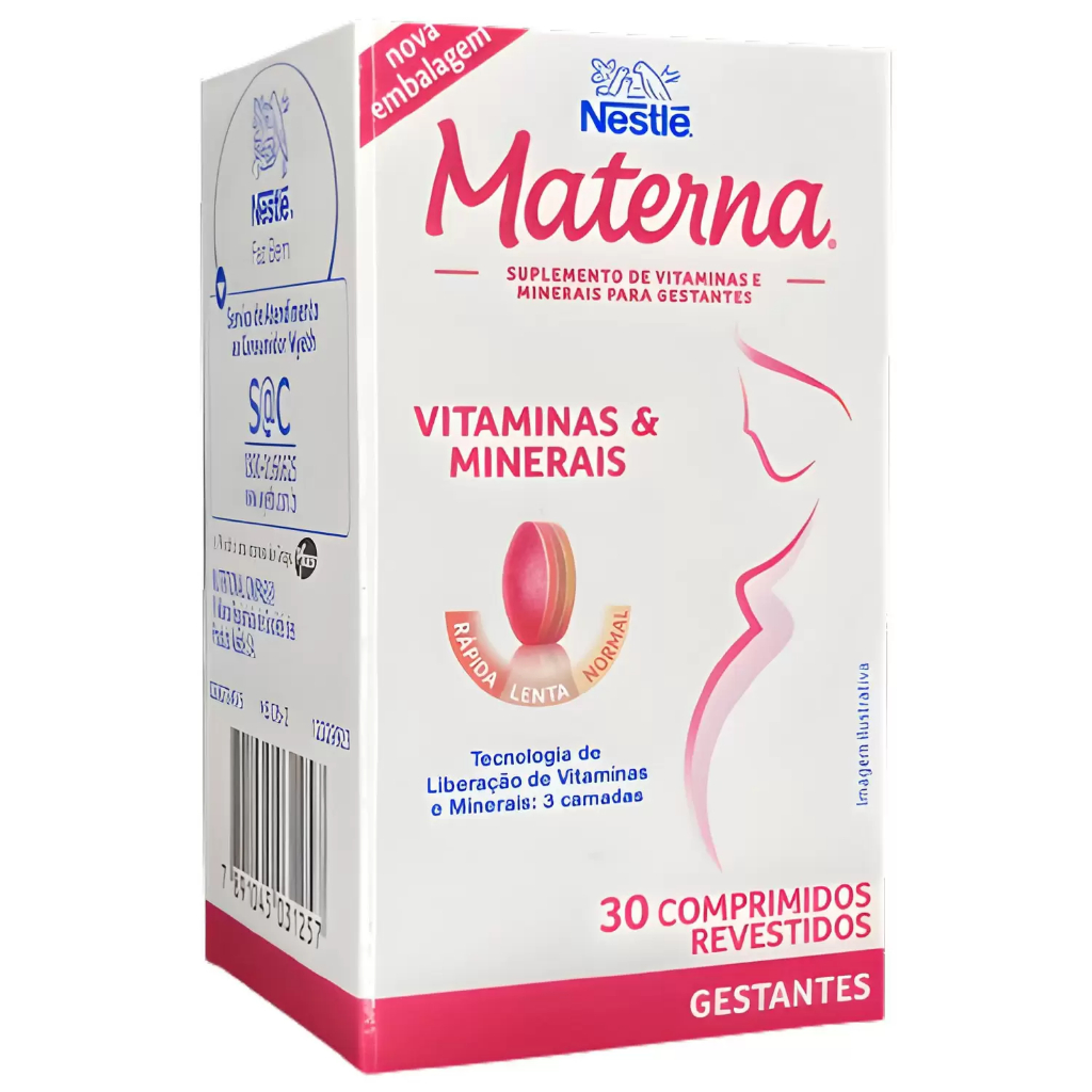 Materna - Suplemento de Vitaminas e Minerais para Gestantes - 30 ...