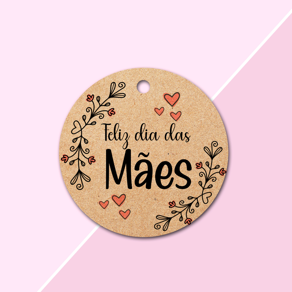 80 Tags PAPEL Kraft Feliz Dia das Mães para Lembrancinhas tamanho 4,5x4,5cm em Oferta na Shopee