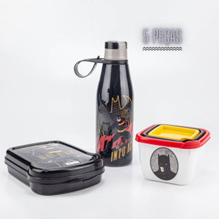Kit Sanduichera Porta Comida Escola Garrafa Potes Homem Aranha Mickey Minnie