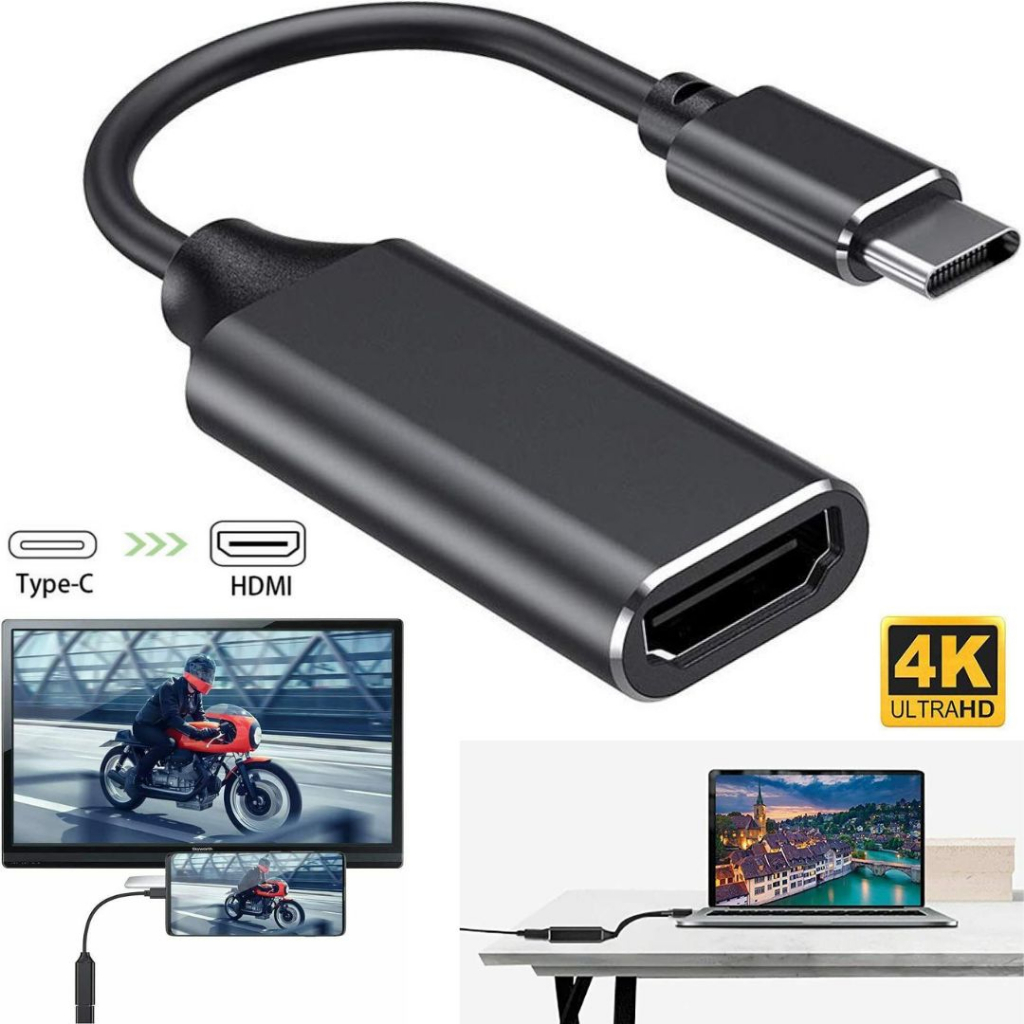 Adaptador Conversor Vídeo 4k Usb Tipo C Para HDMI Celular Note Tela ...