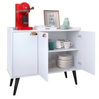 Rack Aparador Cantinho Café Retro Modelo Truzzi Pés PVC Estilo Retrô
