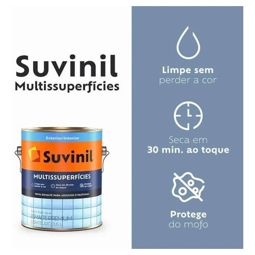 Tinta Epóxi Base Água Multisuperfícies Suvinil Premium Acetinado 800ml