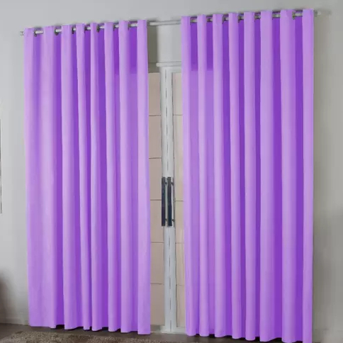 Cortina Roma Lilás 2.00m x 1.40m com Ilhós Para Janela Sala Quarto Cozinha Parede Decoração