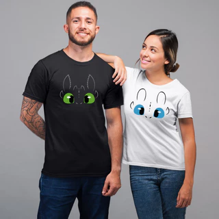 Kit 2 Camisetas Para Casal Camisa Furia da Noite e Furia da Luz