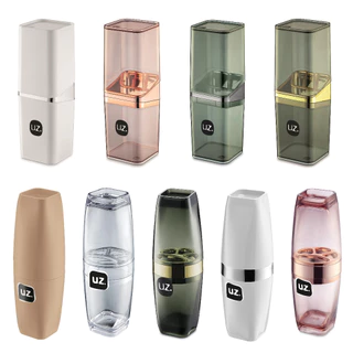 Porta Escova de Dentes Luxo com Tampa Slim Branco Fume ou Rose - UZ