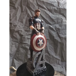 Capitão América com Escudo - Impressão 3D de Resina