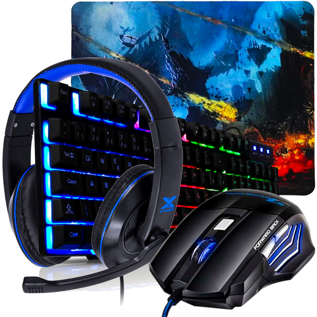 Kit Perifericos Gamer Teclado Rgb Mouse Gamer HeadSet Gamer | Shopee Brasil
