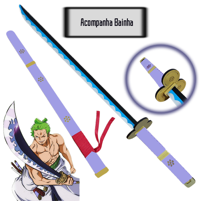 Espada / Katana Enma Zoro One Piece em MDF com Bainha 90cm