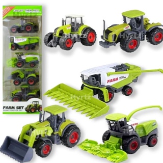 Miniatura Coleção De Ferro Miniatura Colheitadeiras Carrinho Tratores  Maquinas Agricola Fazenda Kit 5 Peças Farm Set Metal