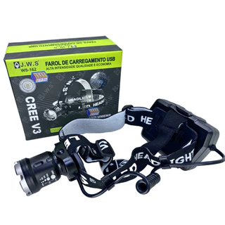 Lanterna De Cabeça Led V3 Longo Alcance 800 Metros Pesca Foco Redondo Jws WS-162