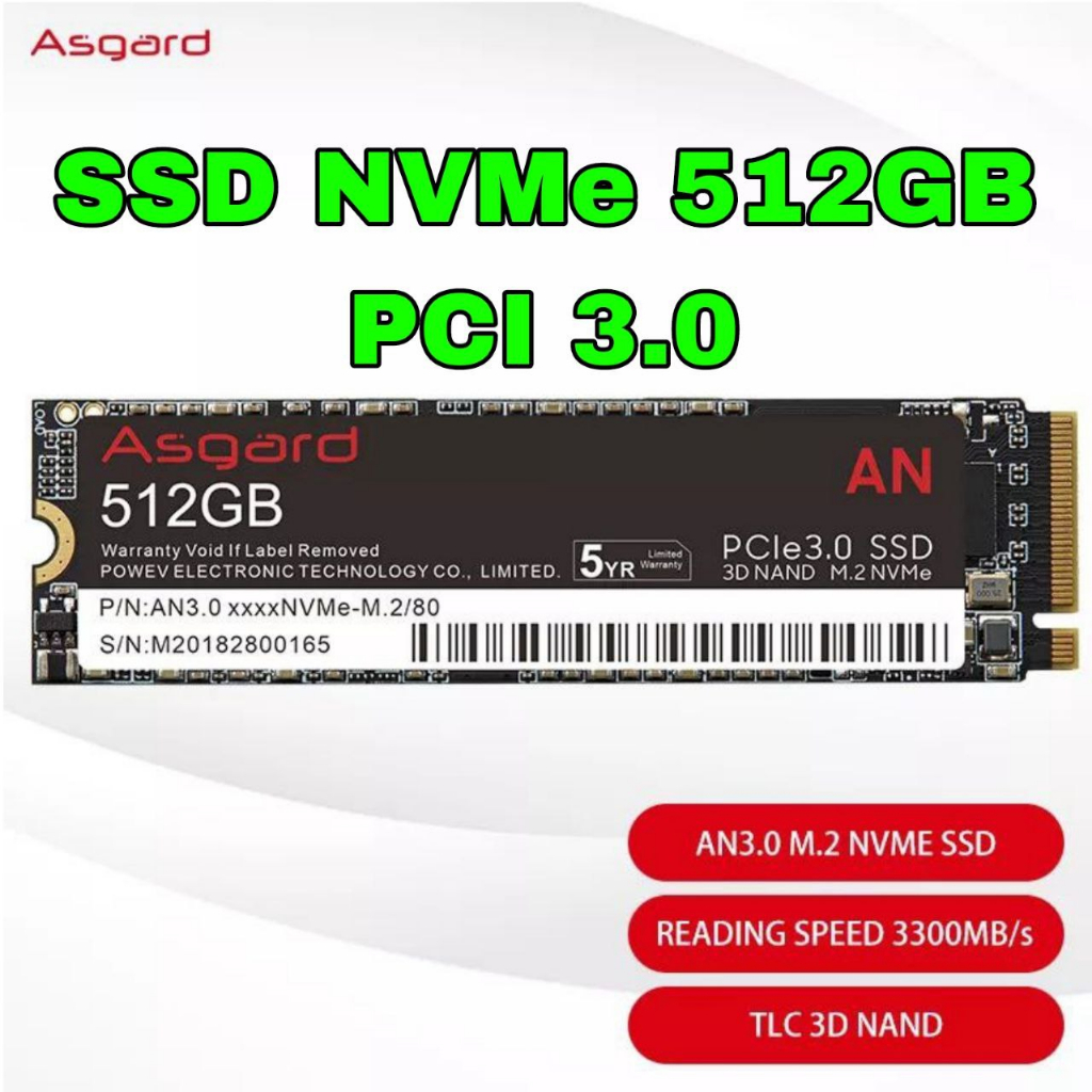 SSD ASGARD PREMIUM NVMe PCIe3.0 512 GB e 1 TB, até 3300 Mbs