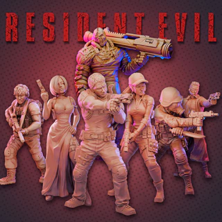 Miniaturas Resident Evil Agentes e Inimigos D&D Dungeons and Dragons RPG Pintura e Board Game