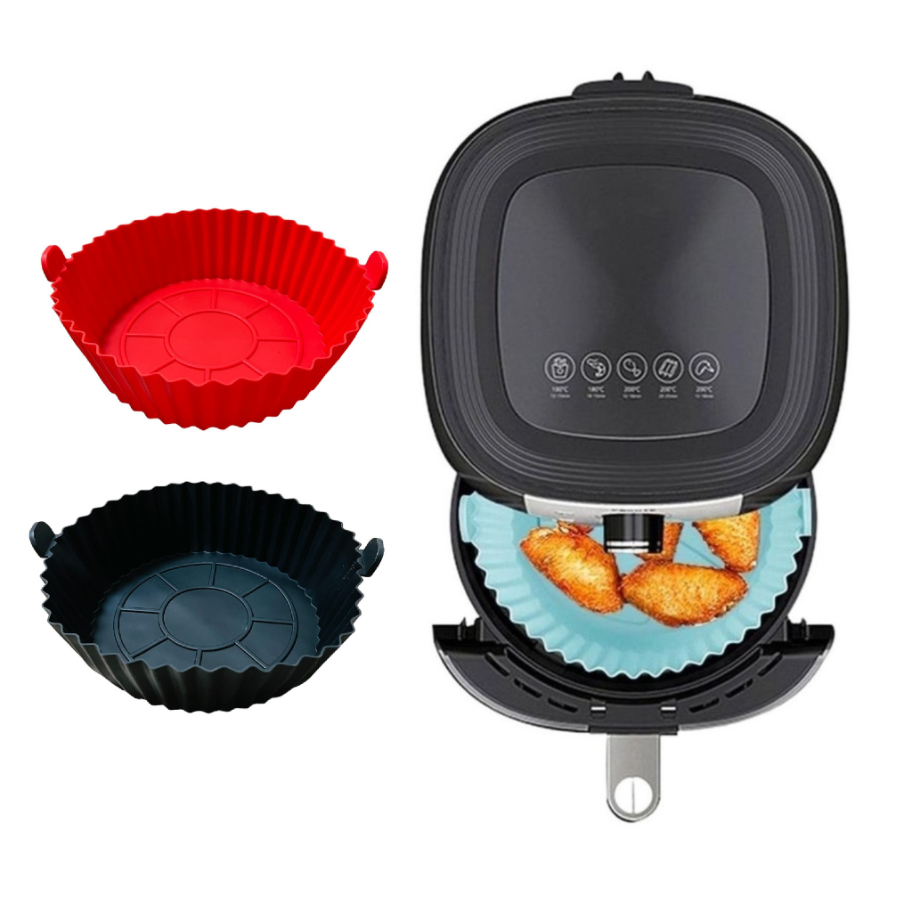 Forma Assadeira Para Fritadeira Air Fryer Em Silicone Flexível Lavável