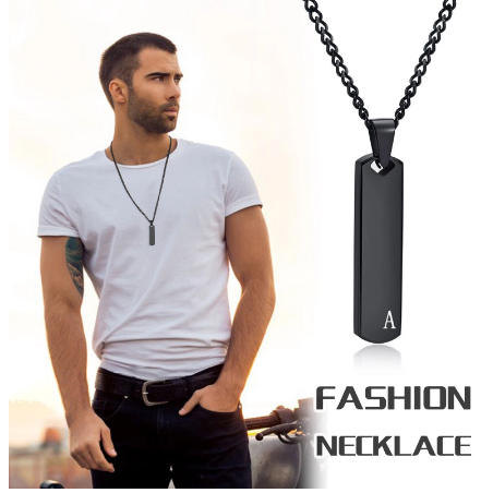 Colar masculino/Homem/unissex pingente geométrico com inicial | Shopee ...