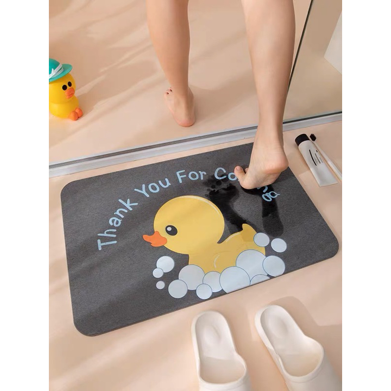 Tapete Antiderrapante de Banheiro Super Absorvente Secagem Rápida Chuveiro 38*58*4 CM