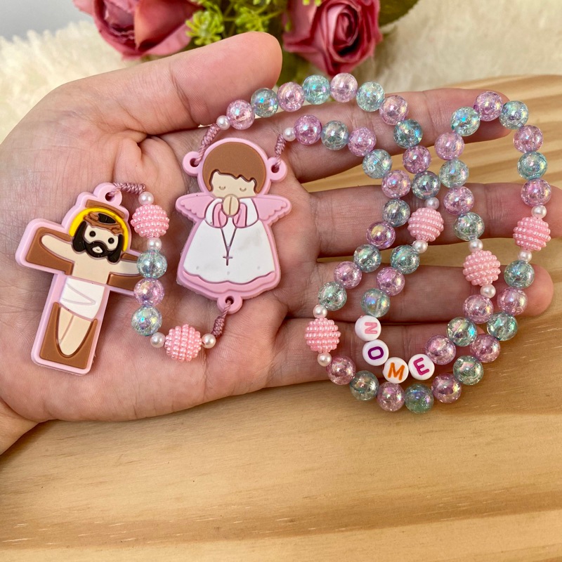 TERÇO INFANTIL MENINA ANJO DA GUARDA