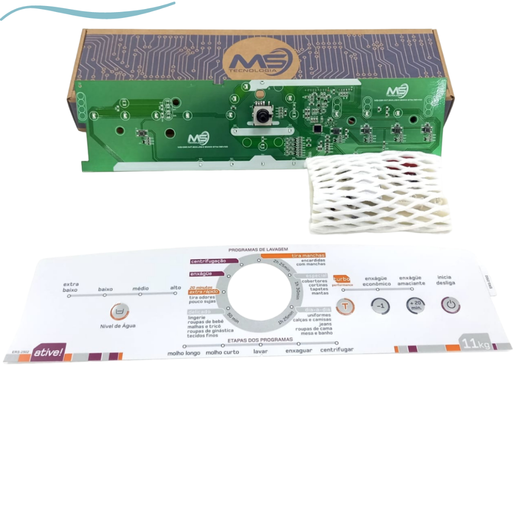 Placa Lavadora Brastemp Ative 11 Kg Com Potencia + Interface+ Adesivo ...