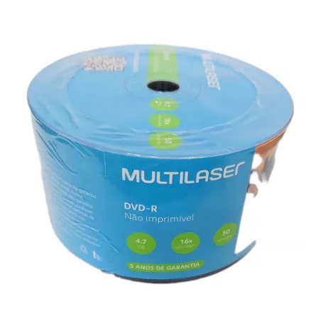 DVD-R Multilaser com logo 4.7 GB - pct 50 Unidades | Shopee Brasil
