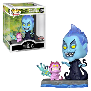FUNKO POP DELUXE DISNEY VILLAINS ASSEMBLE EXCLUSIVE - HADES WITH PAIN AND PANIC 1203 NOVO ORIGINAL