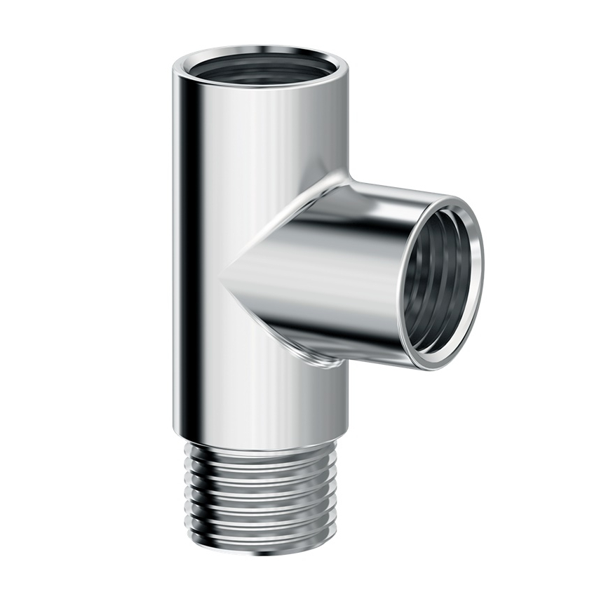 Junção Adaptador Tee Conector 1/2 P/ Duchas E Caixa Acopladas em Metal CÓD. 200