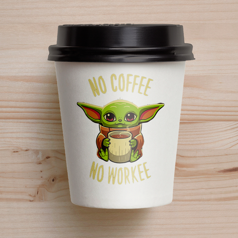 Copo Eco Mini Bucks Baby Yoda No Coffe No Work Shopee Brasil