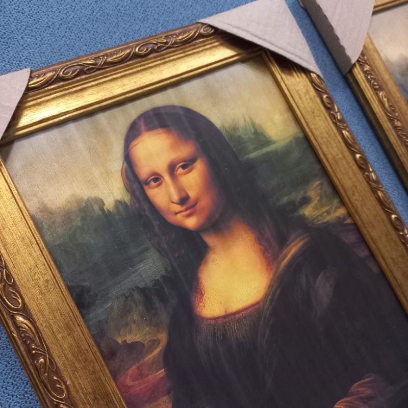 Quadro Monalisa Estilo Clássico A4 Moldura Rustica