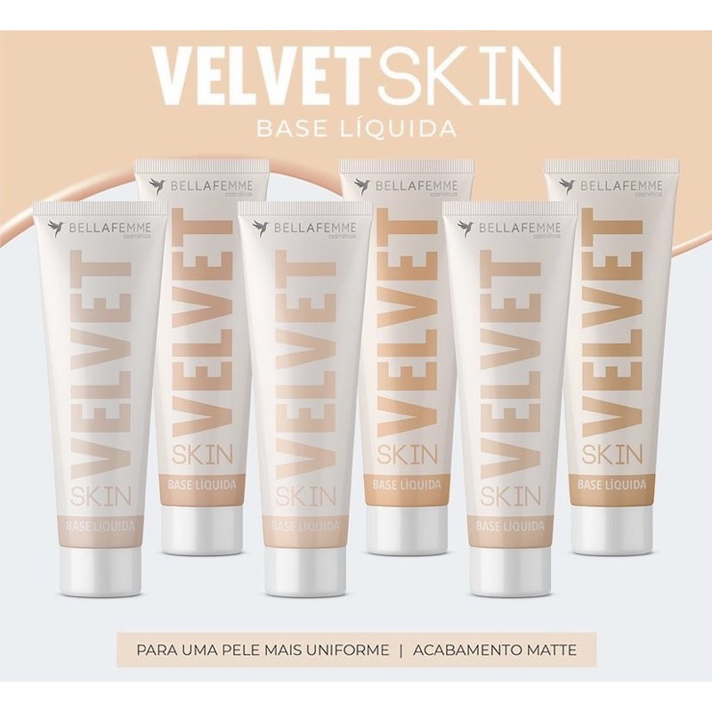 Base Velvet Skin Bella Femme Tons Claros | Shopee Brasil