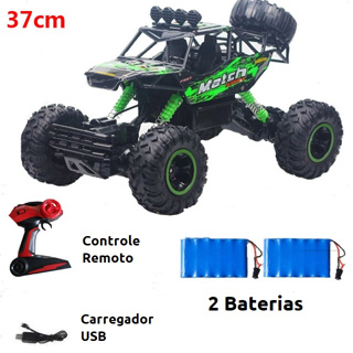 Carro Monster Carrinho de Controle Remoto Grande 37cm e 28cm 4x4 Buggy  Rally Off-Road Carrinho Monster Veloz