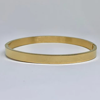 Bracelete Liso Dourado Unissex Estiloso de Aço Inoxidável