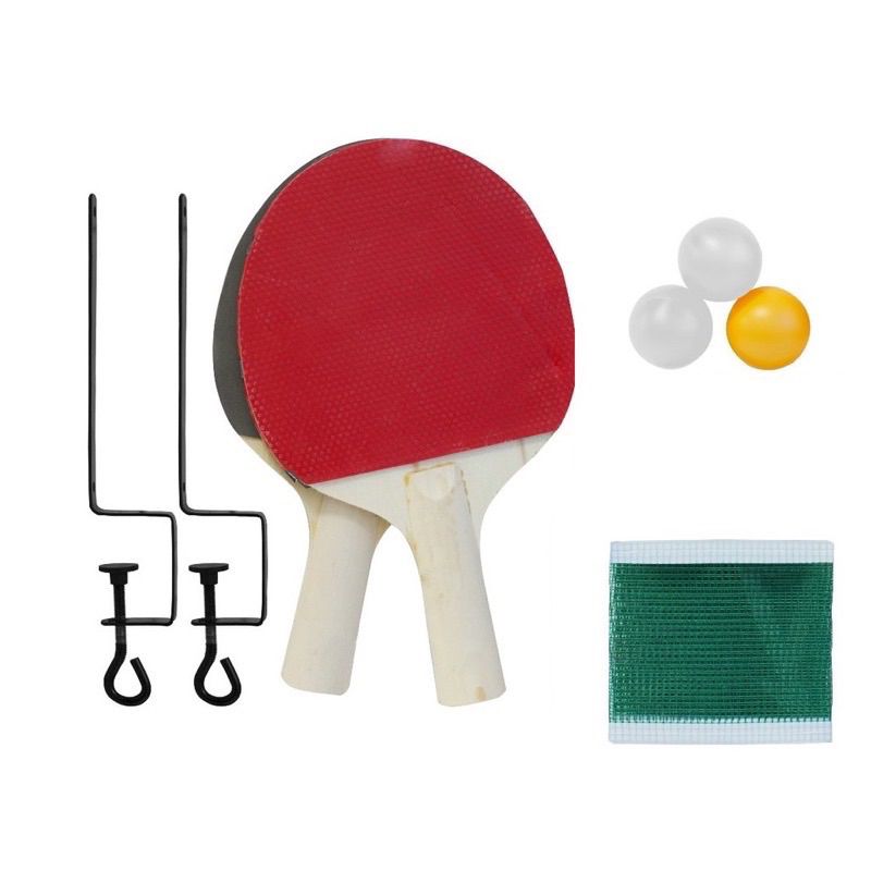 Kit Rede Ping Pong Rollnet com 2 Raquetes + 3 Bolas Pongori na