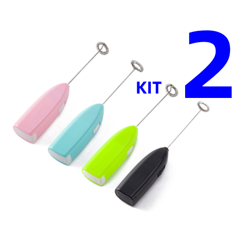 2 Peças Mini Mixer Elétrico Inox Misturador Portatil Batedor Para Cozinha Mexer Claras De Ovos Leite Café