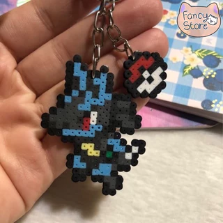 Chaveiro Lucario - Pokemon (Hama beads/ Perler Beads/ Pixel Art)