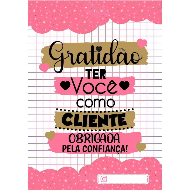 Cartão de Agradecimento Cliente TAG 9x6 Colorido NÃO