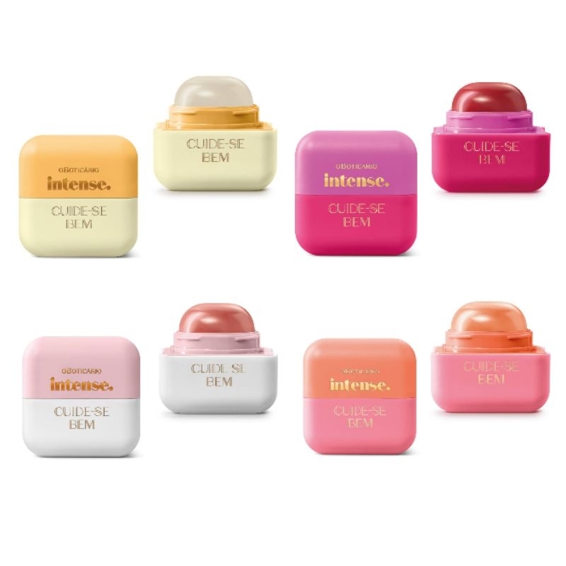 Hidratante Labial Intense & CuideSe Bem Cereja Livre, Pessegura, Leite