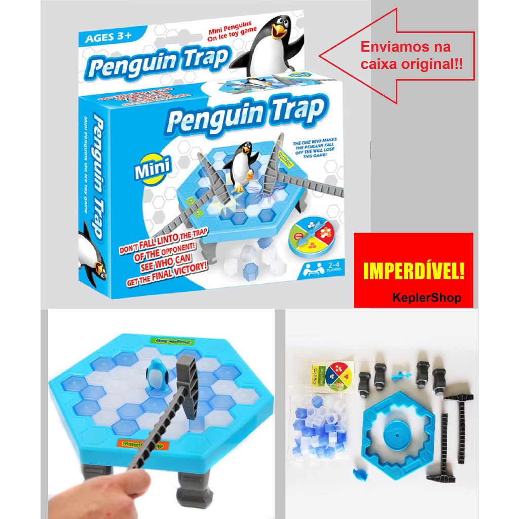 Jogo Quebra Gelo Pinguim Game Com Martelo Clássico Divertido - Art