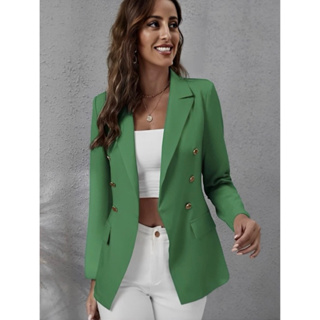 Blazer Feminino Alfaiataria Ombros Bufantes – CONTA MF