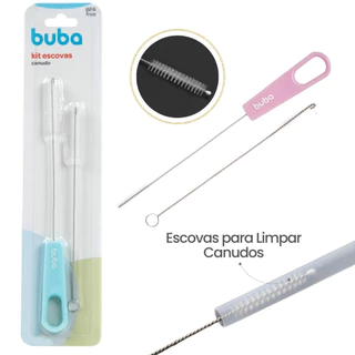 Kit Escova para Canudo Limpeza Higiene Canudinhos Garrafas Buba